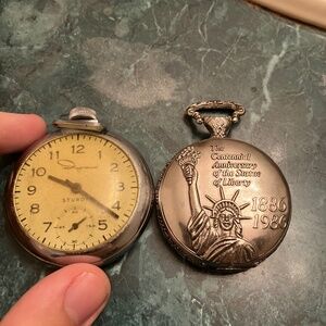 Ingraham Sturdy&Bicenntial Pocket Watch Lot for Parts Or Repair
